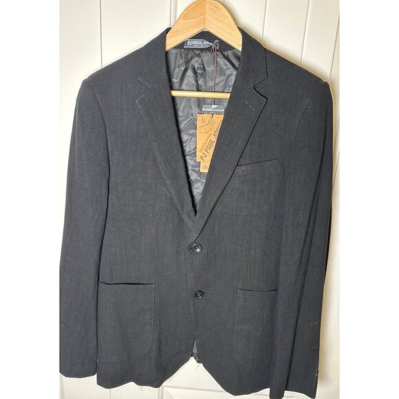 NEW Paul Jones Mens Black Blazer Jacket Size Large - Picture 5 of 10